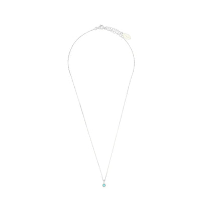 NATURAL TURQUOISE AND DIAMOND DECEMBER PENDANT SILVER