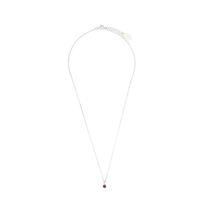 NATURAL RUBY AND DIAMOND JULY PENDANT SILVER