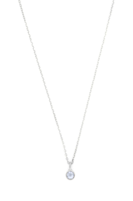 NATURAL AQUAMARINE AND DIAMOND MARCH PENDANT SILVER