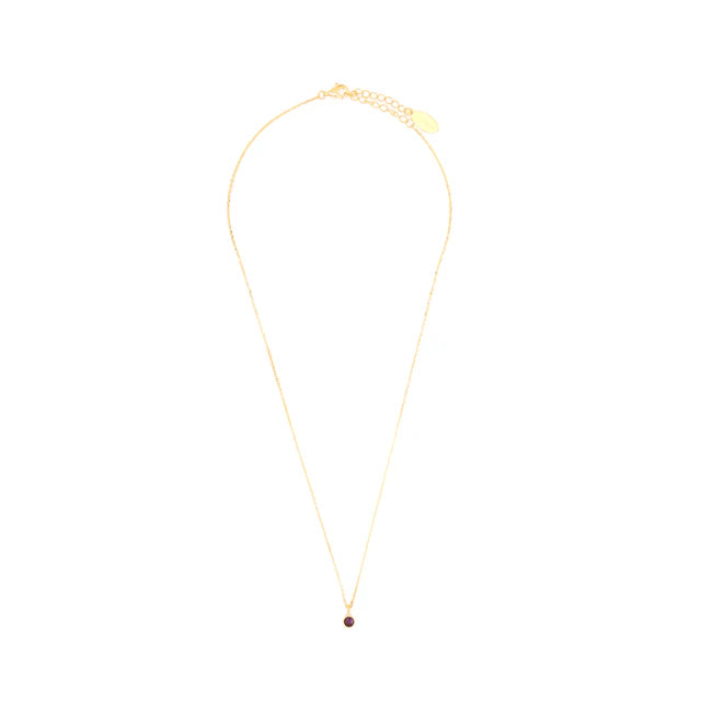 NATURAL AMETHYST AND DIAMOND FEBRUARY PENDANT GOLD