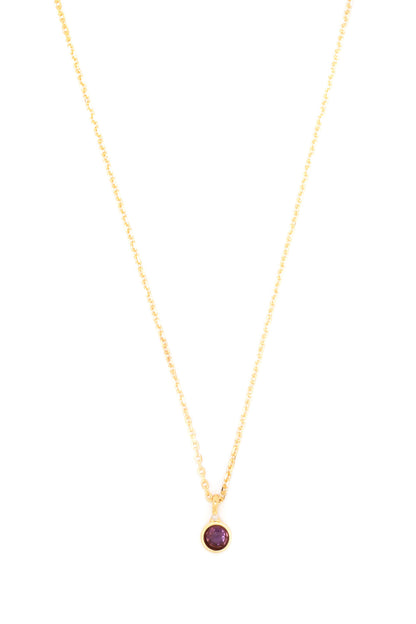 NATURAL AMETHYST AND DIAMOND FEBRUARY PENDANT GOLD