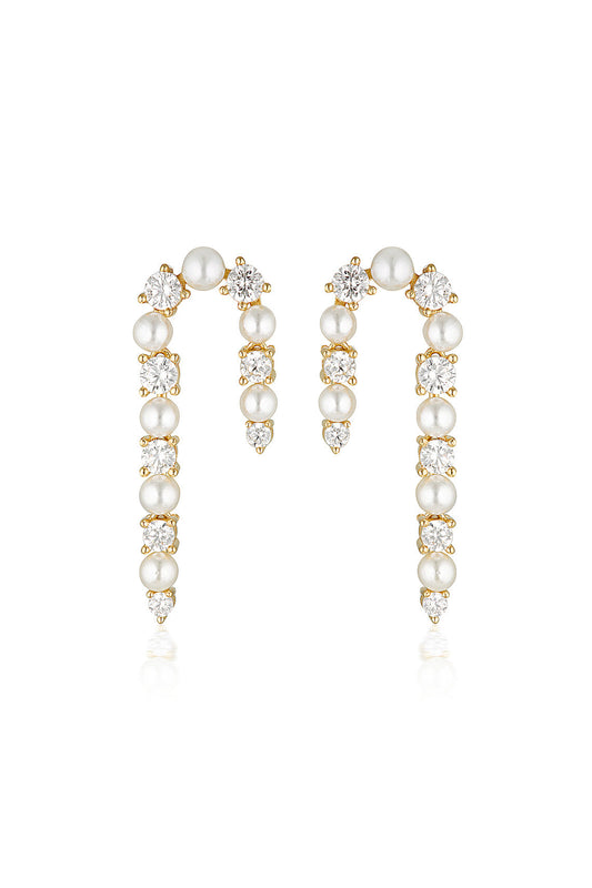 GEORGINI Noel Nights Candy Cane Pearl Earrings