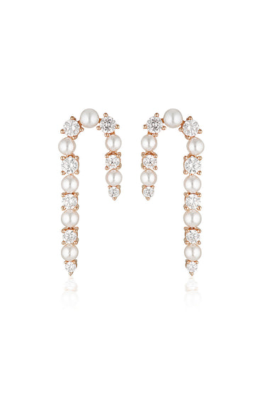 GEORGINI Noel Nights Candy Cane Pearl Earrings
