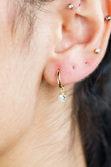 GEORGINI Midnight Velvet Baby Heart Hoop Earrings