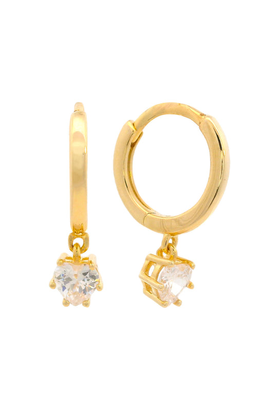 GEORGINI Midnight Velvet Baby Heart Hoop Earrings