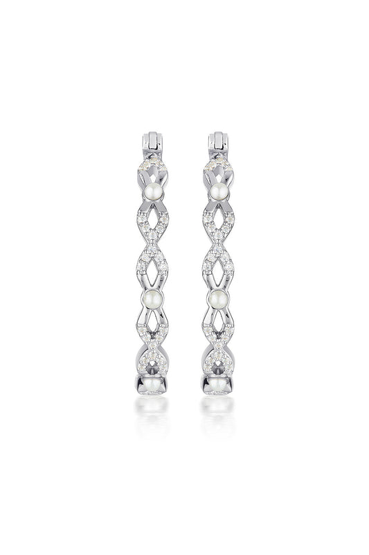 GEORGINI Red Carpet Ovation Earrings Pearl/