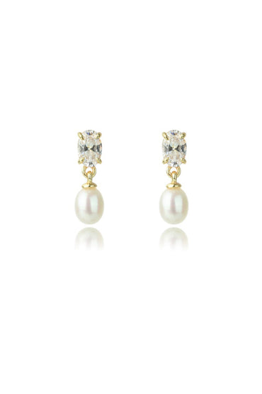 GEORGINI Oceans Whitsundays Freshwater Pearl Earrings Sapphire Blue