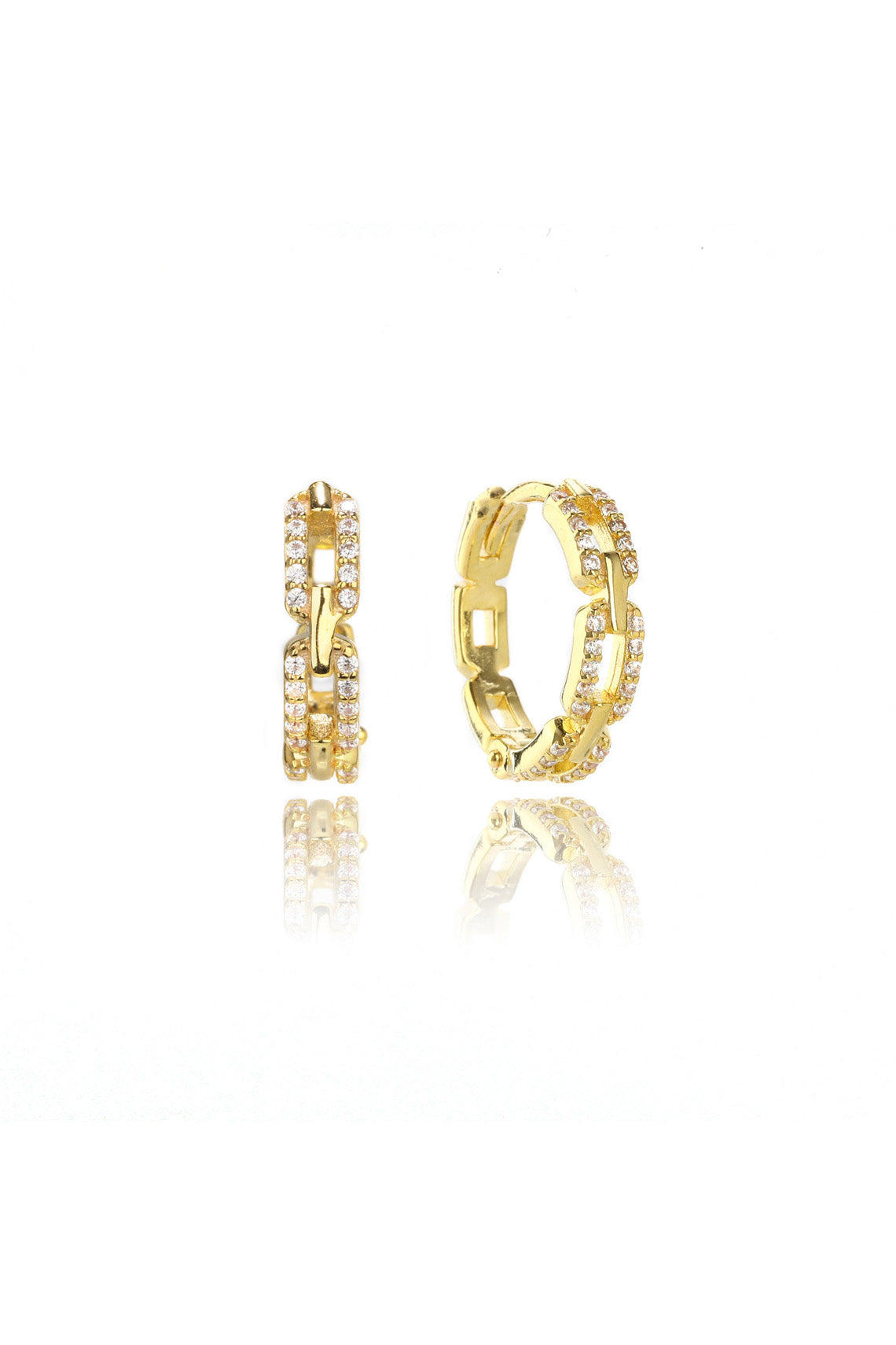 GODDESS LINK HOOP EARRINGS GOLD
