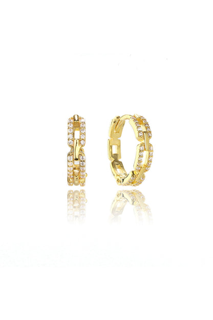 GODDESS LINK HOOP EARRINGS GOLD