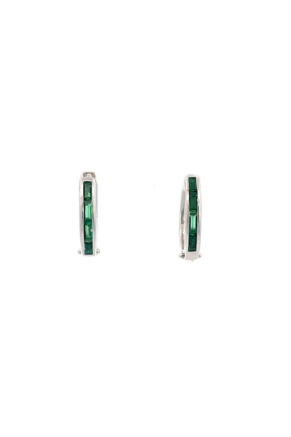 BAGUETTE HOOP SILVER AND GREEN