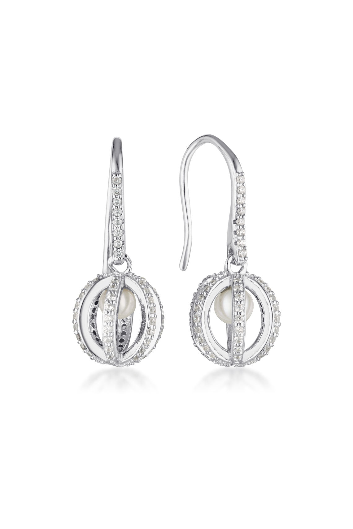 GEORGINI Majesty Freshwater Pearl And Cubic Zirconia Earrings