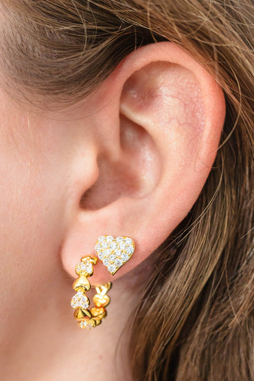GEORGINI Sweetheart Sparkly Heart Hoops