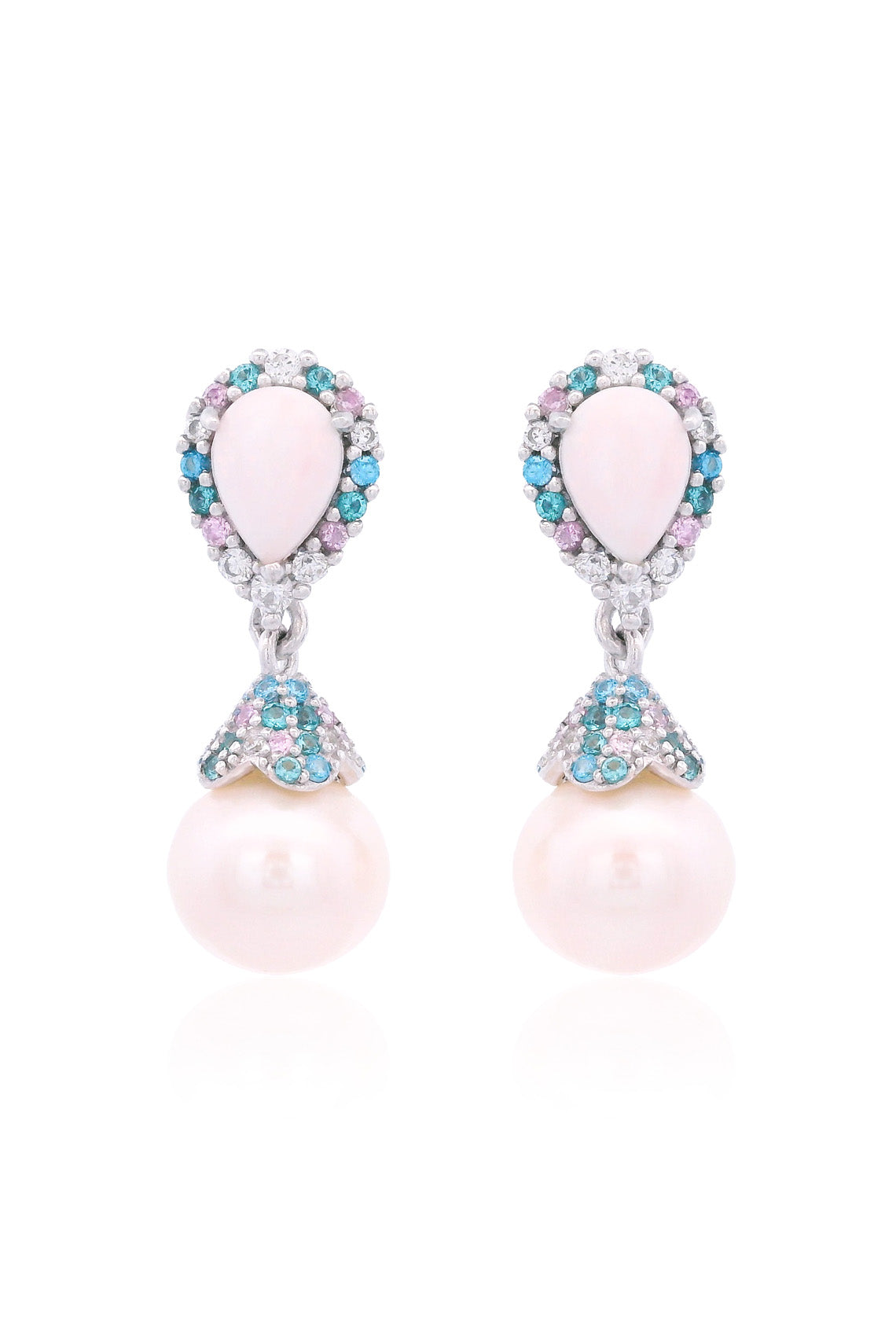 GEORGINI Wisteria Created Opal And Pearl Cascade Earrings