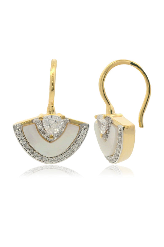 GEORGINI Chic Noel Mother Of Pearl Fan Earrings