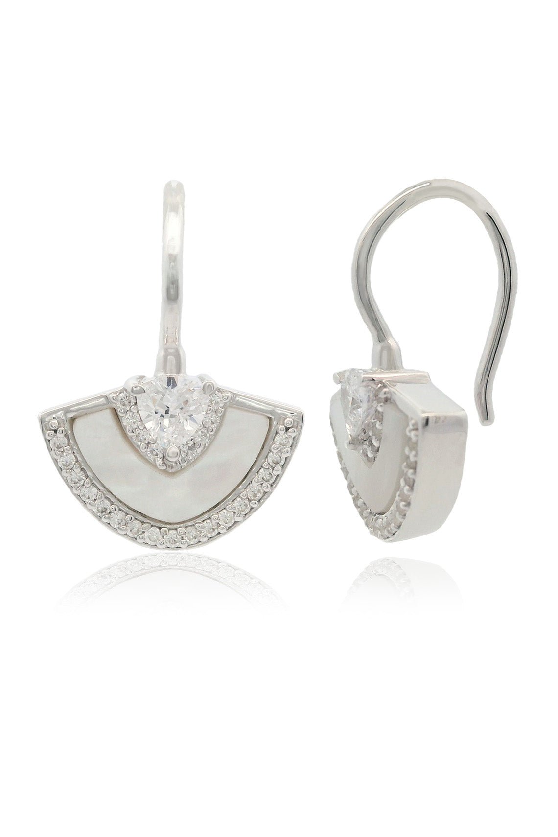GEORGINI Chic Noel Mother Of Pearl Fan Earrings