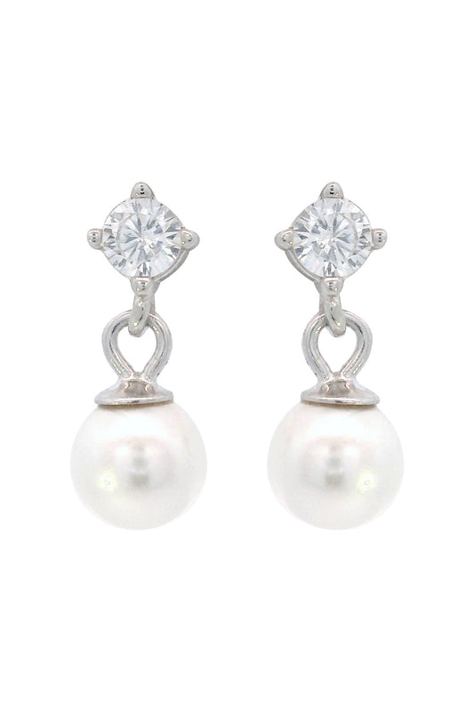 GEORGINI Adagio Touch Of Sparkle Dangle Drop Pearl Earrings