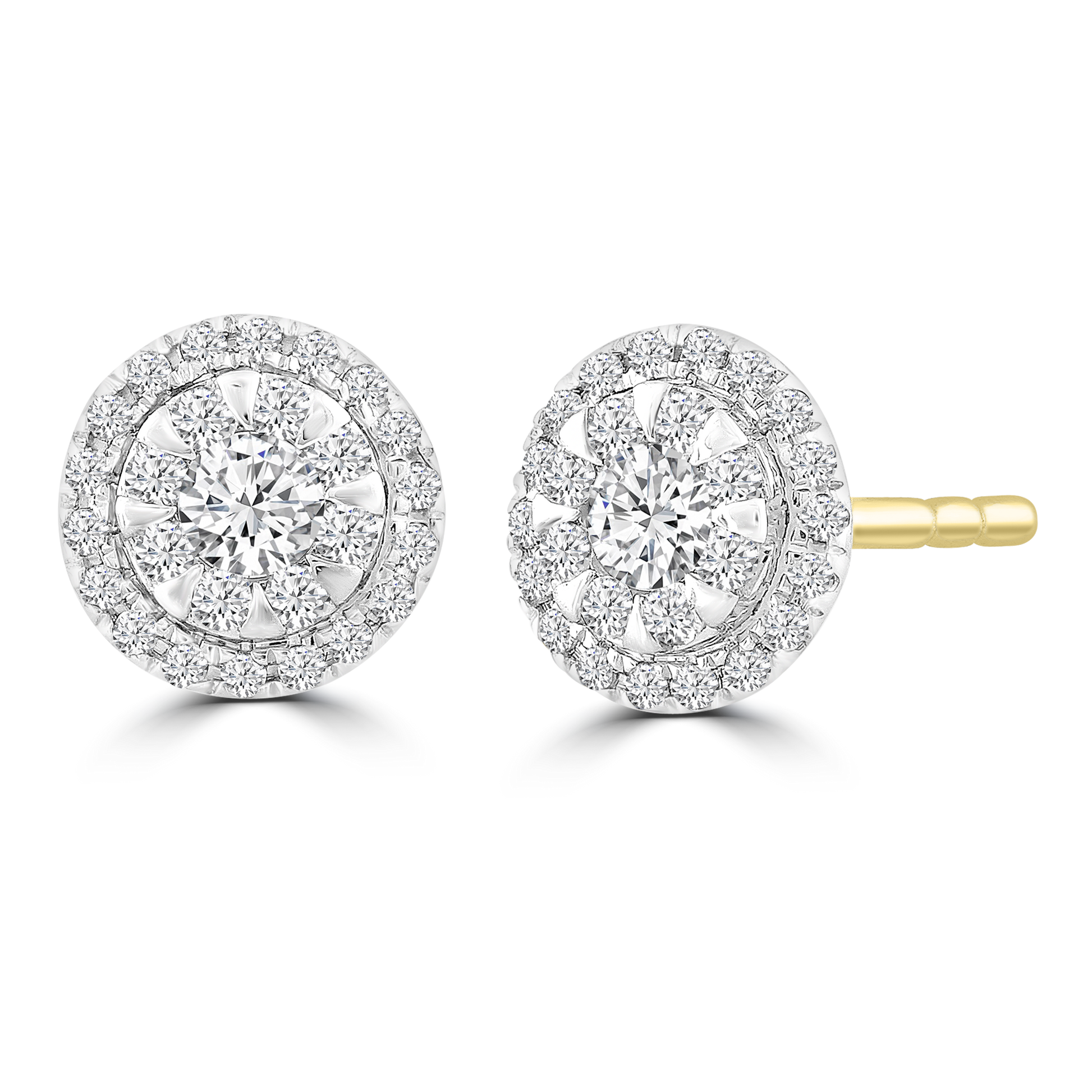 Cluster Stud Earrings with 0.25ct Diamond in 9K Yellow Gold
