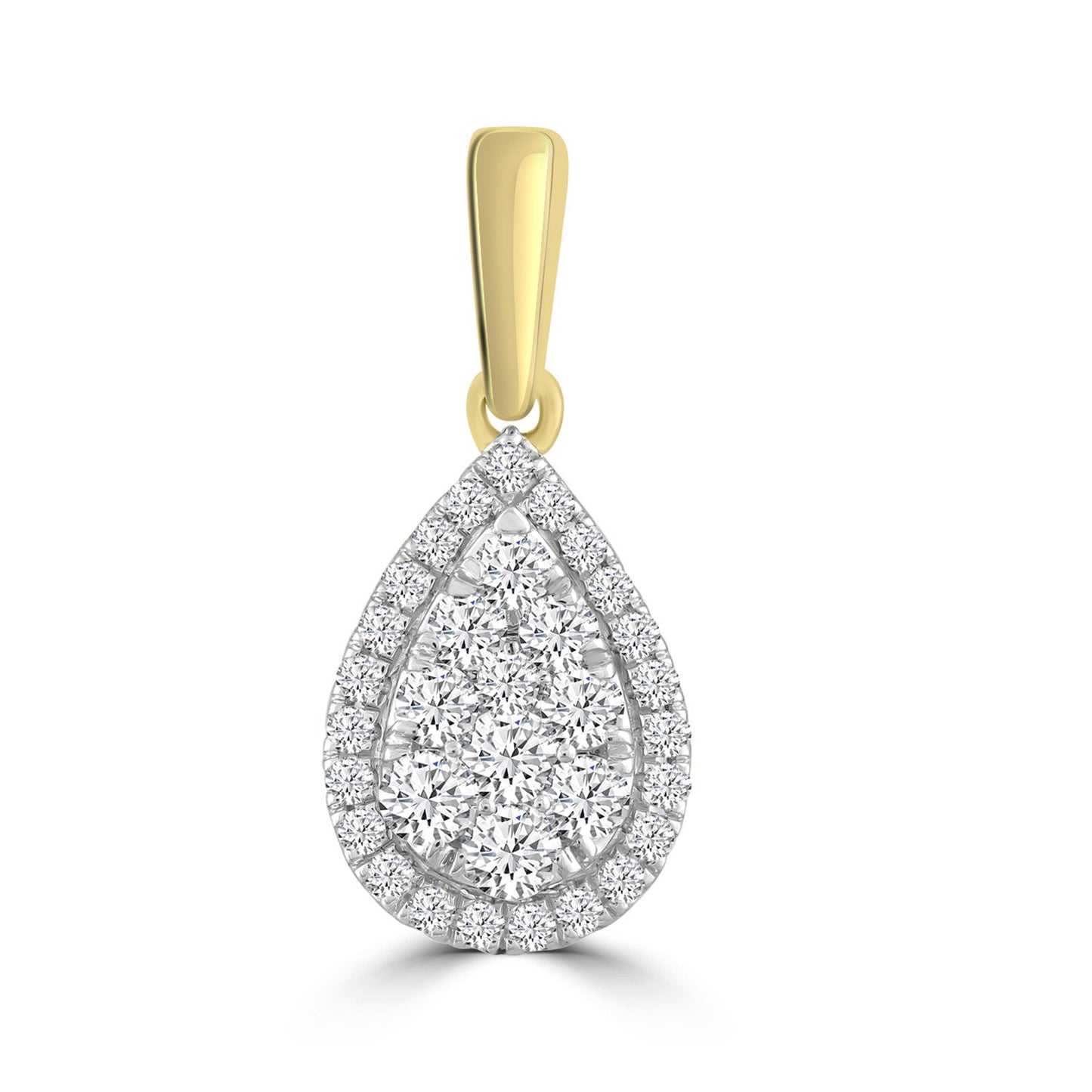 Pear Pendant with 0.25ct Diamond in 9K Yellow Gold