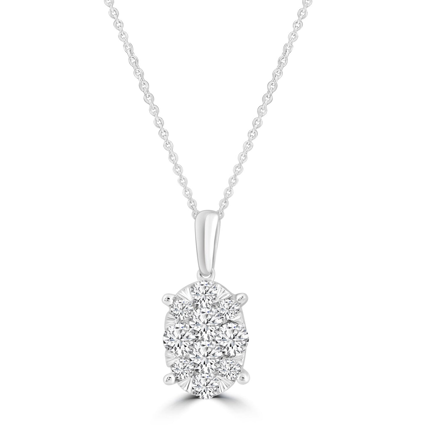 Necklace and Pendant with 0.50ct Diamonds in 9K White Gold