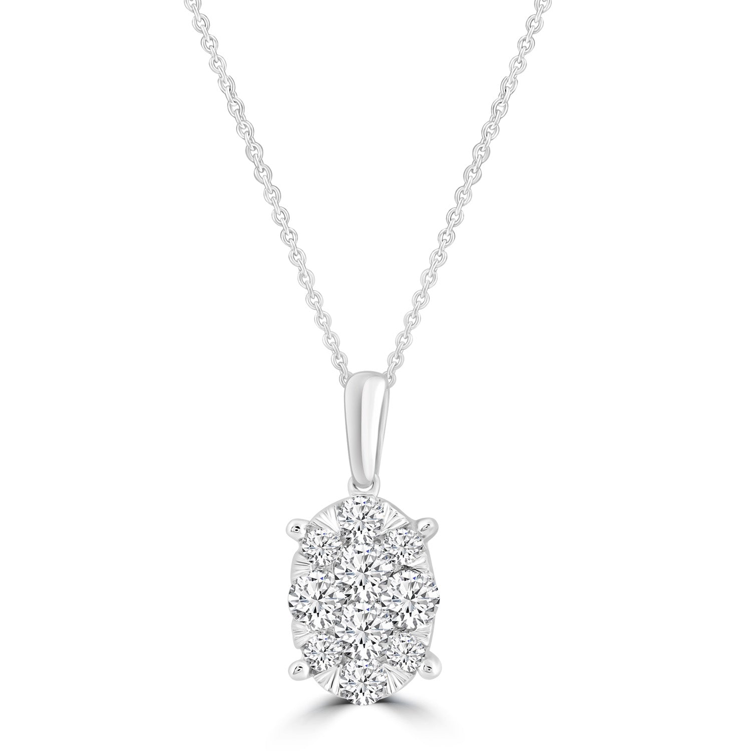 Necklace and Pendant with 0.50ct Diamonds in 9K White Gold