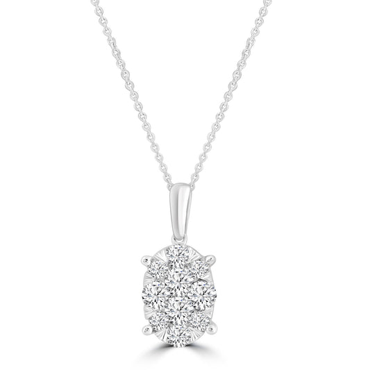 Necklace and Pendant with 0.50ct Diamonds in 9K White Gold
