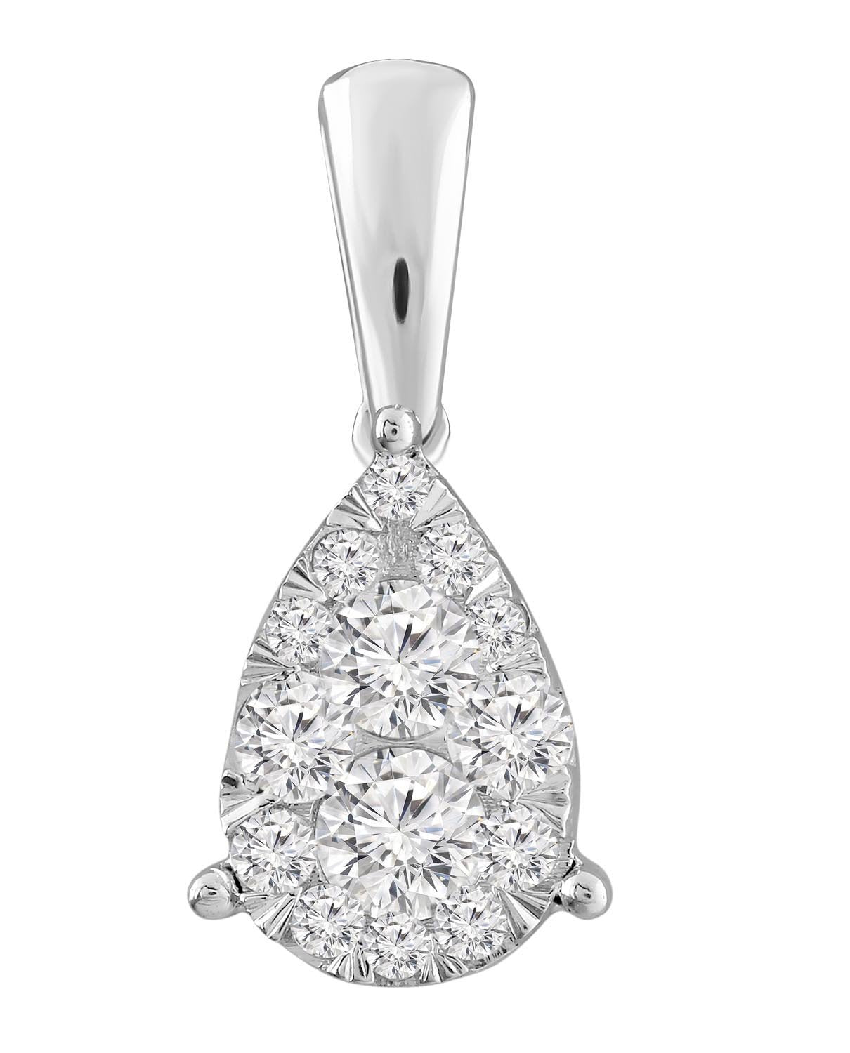 Necklace and Pendant with 0.50ct Diamonds in 9K White Gold