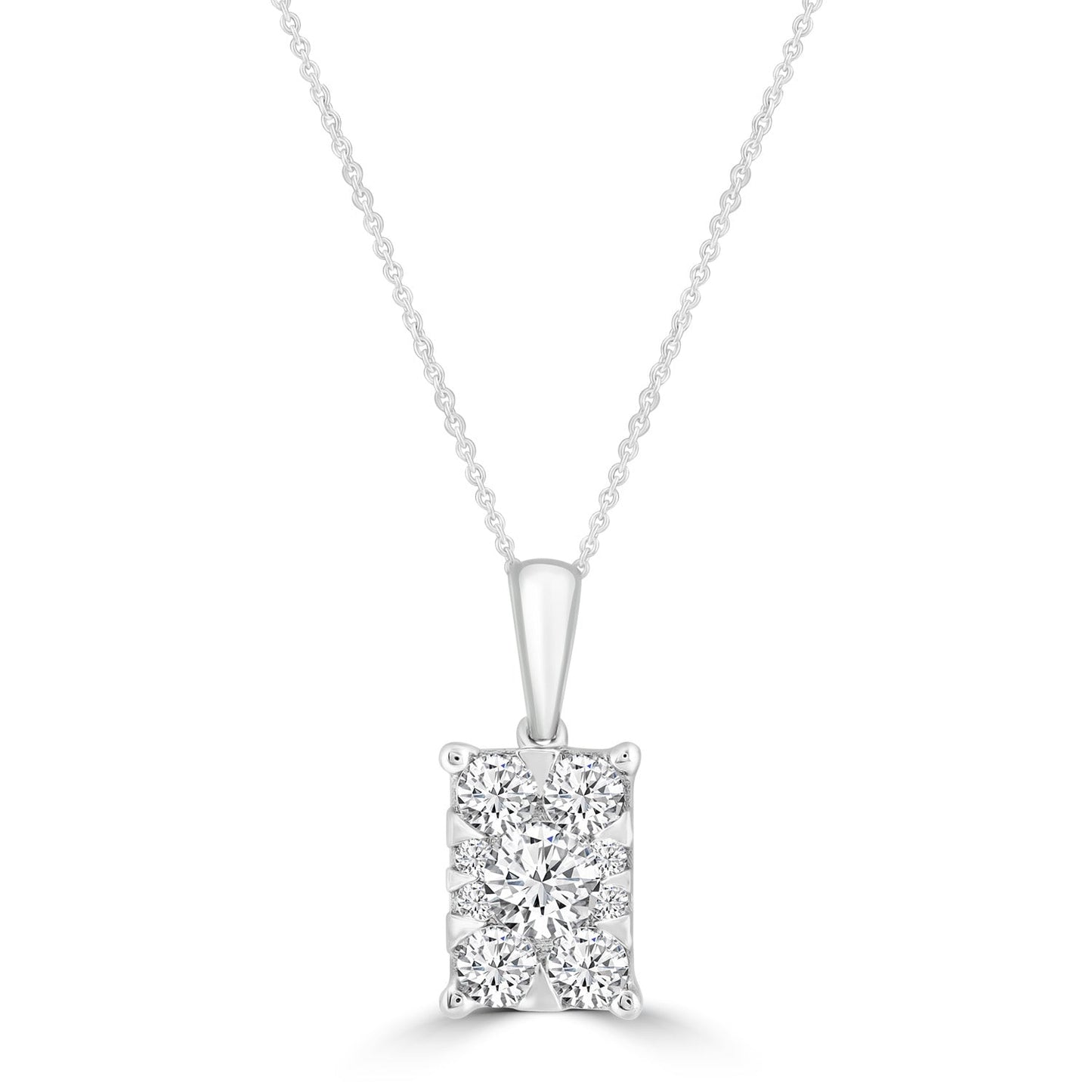 Necklace and Pendant with 0.50ct Diamonds in 9K White Gold