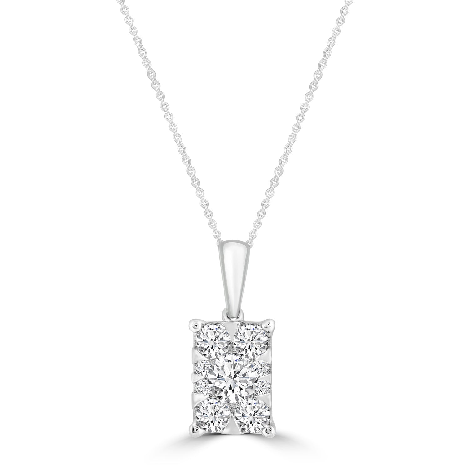 Necklace and Pendant with 0.50ct Diamonds in 9K White Gold