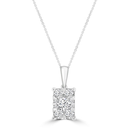 Necklace and Pendant with 0.50ct Diamonds in 9K White Gold