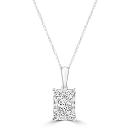 Necklace and Pendant with 0.50ct Diamonds in 9K White Gold