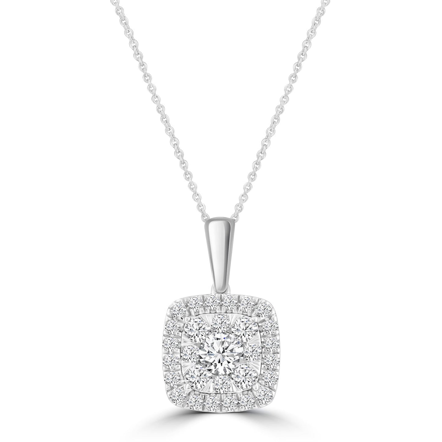 Necklace and Pendant with 0.50ct Diamonds in 9K White Gold