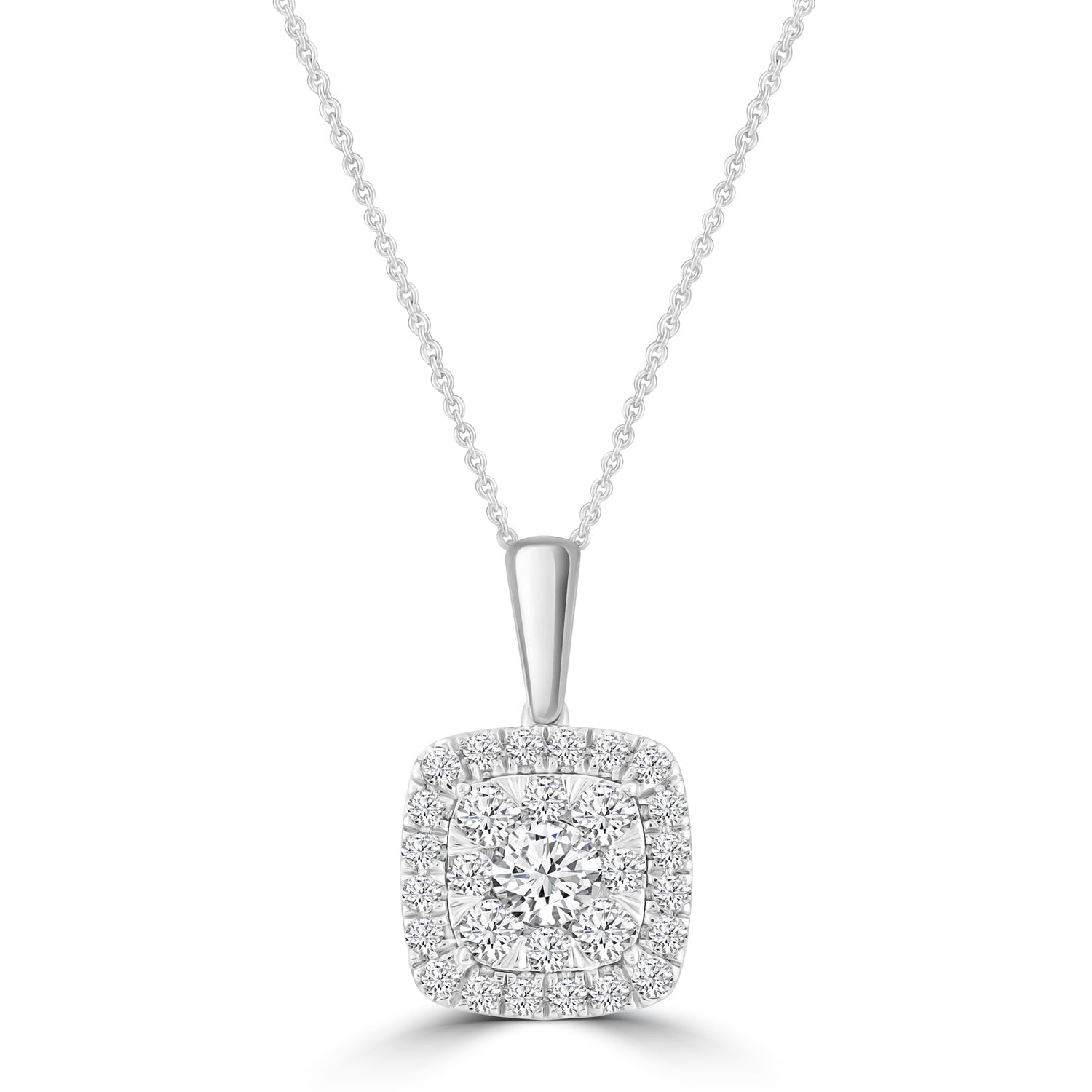 Necklace and Pendant with 0.50ct Diamonds in 9K White Gold