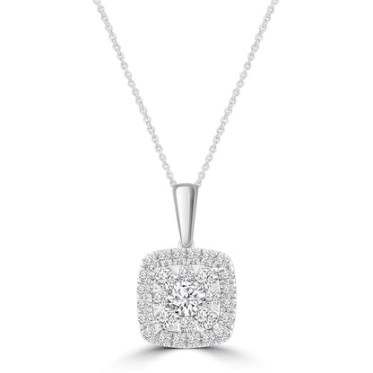 Necklace and Pendant with 0.50ct Diamonds in 9K White Gold