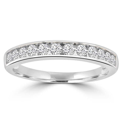 Band Ring with 0.50ct Diamond in 9K White Gold