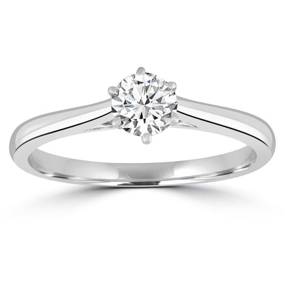 Solitaire Ring with 0.70ct Diamonds in 9K White Gold