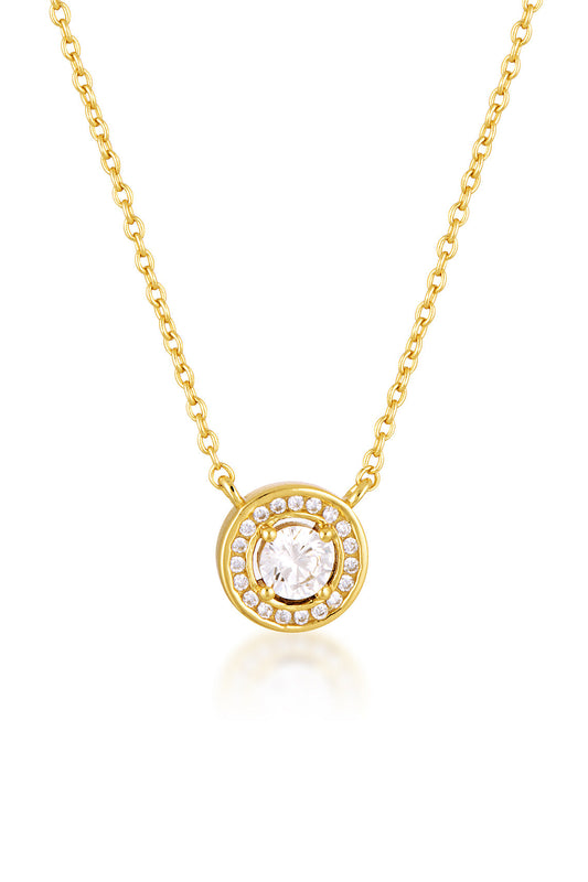 GEORGINI Milestone Sapphire Nano And White Cubic Zirconia Halo Pendant