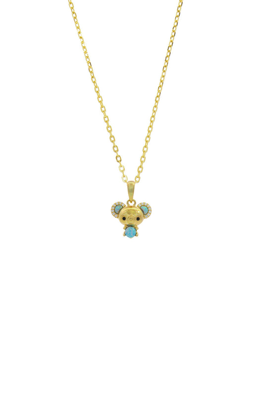 GEORGINI Opal Glow Blue Created Opal Koala Pendant