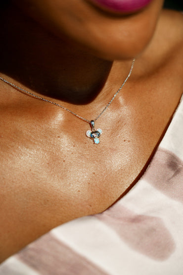GEORGINI Opal Glow Blue Created Opal Koala Pendant