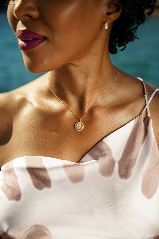GEORGINI Opal Glow Blue Created Opal Hamsa Medallion