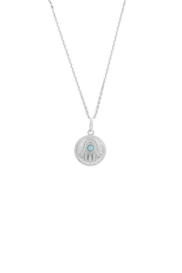 GEORGINI Opal Glow Blue Created Opal Hamsa Medallion