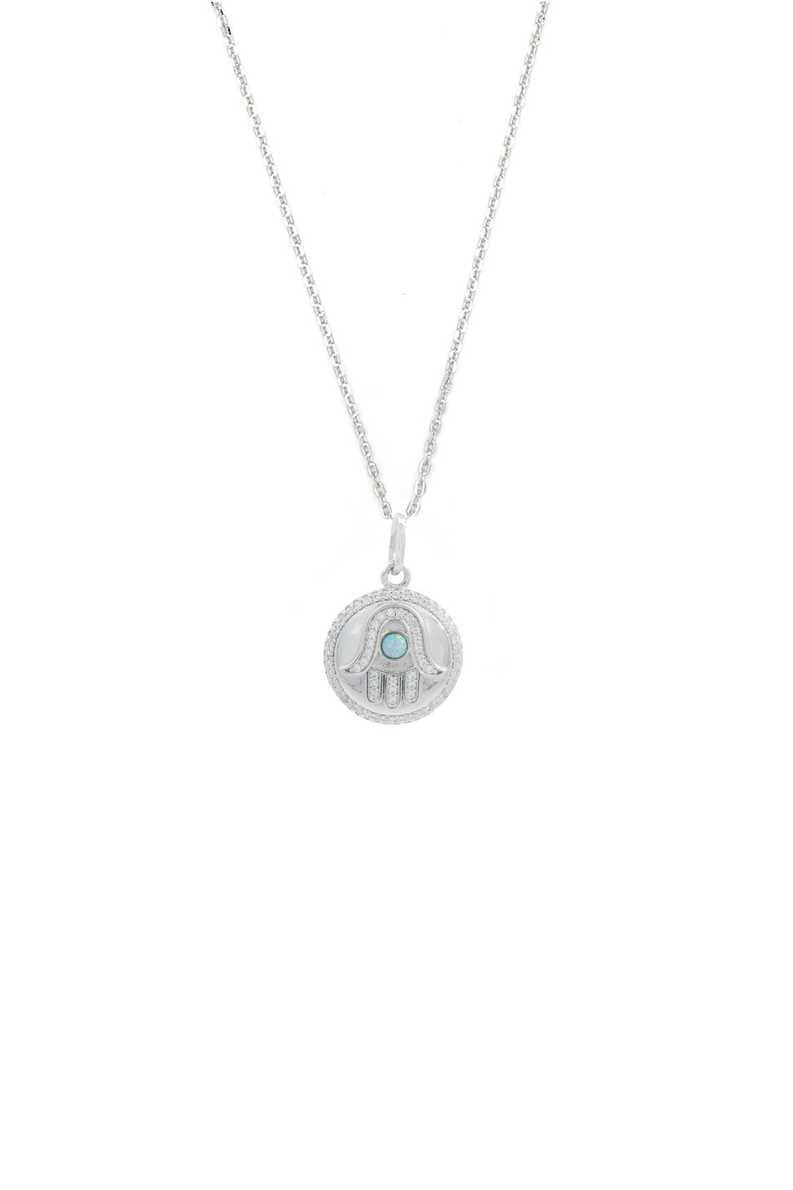 GEORGINI Opal Glow Blue Created Opal Hamsa Medallion