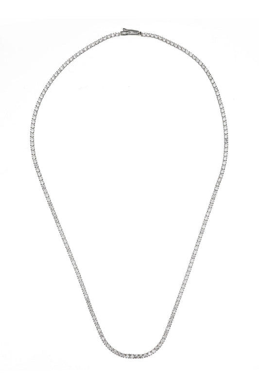 SYDNEY SOIRÉE 2MM TENNIS NECKLACE 42CM SILVER