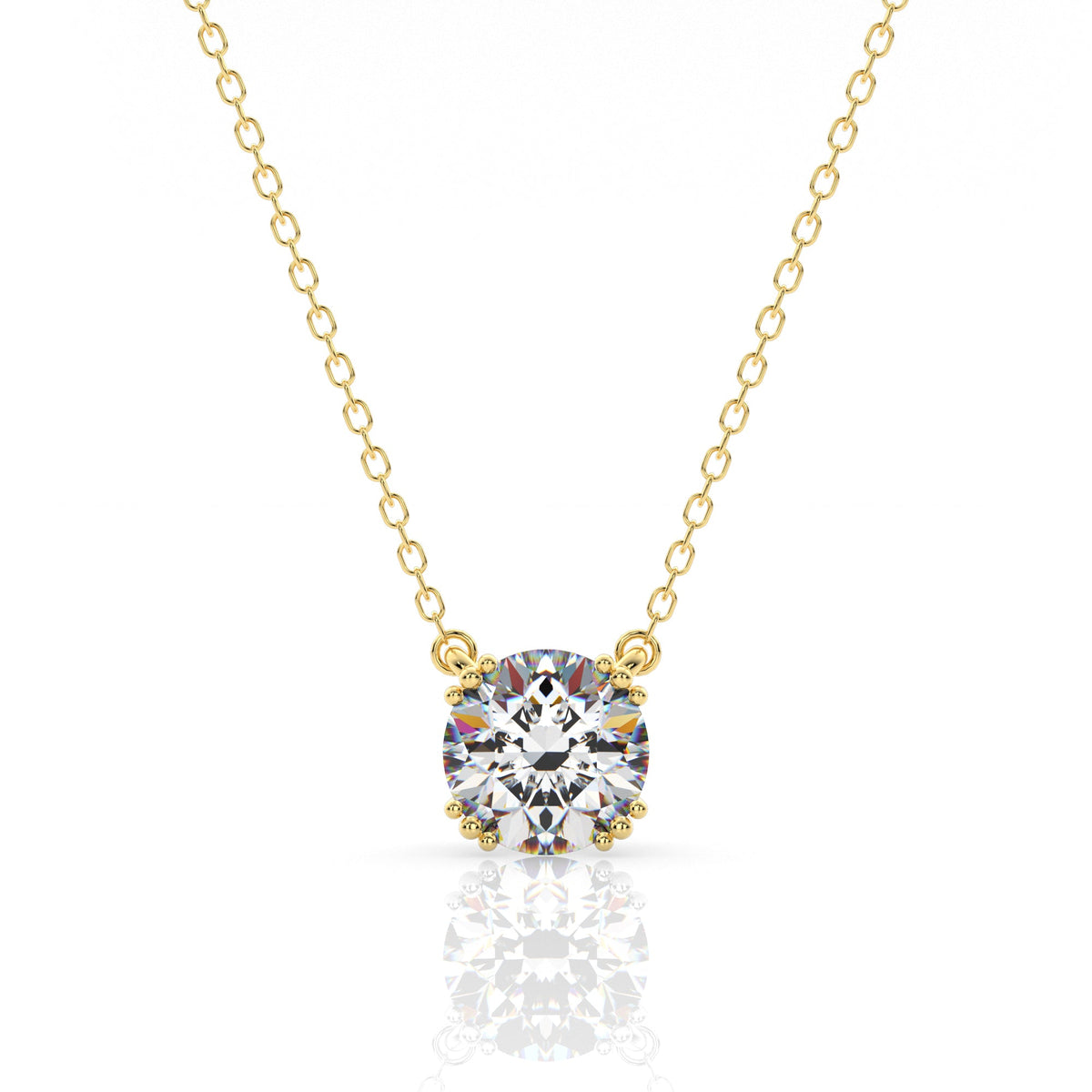 GEORGINI Elegant Essentials 6.5mm Round Hidden Halo Pendant