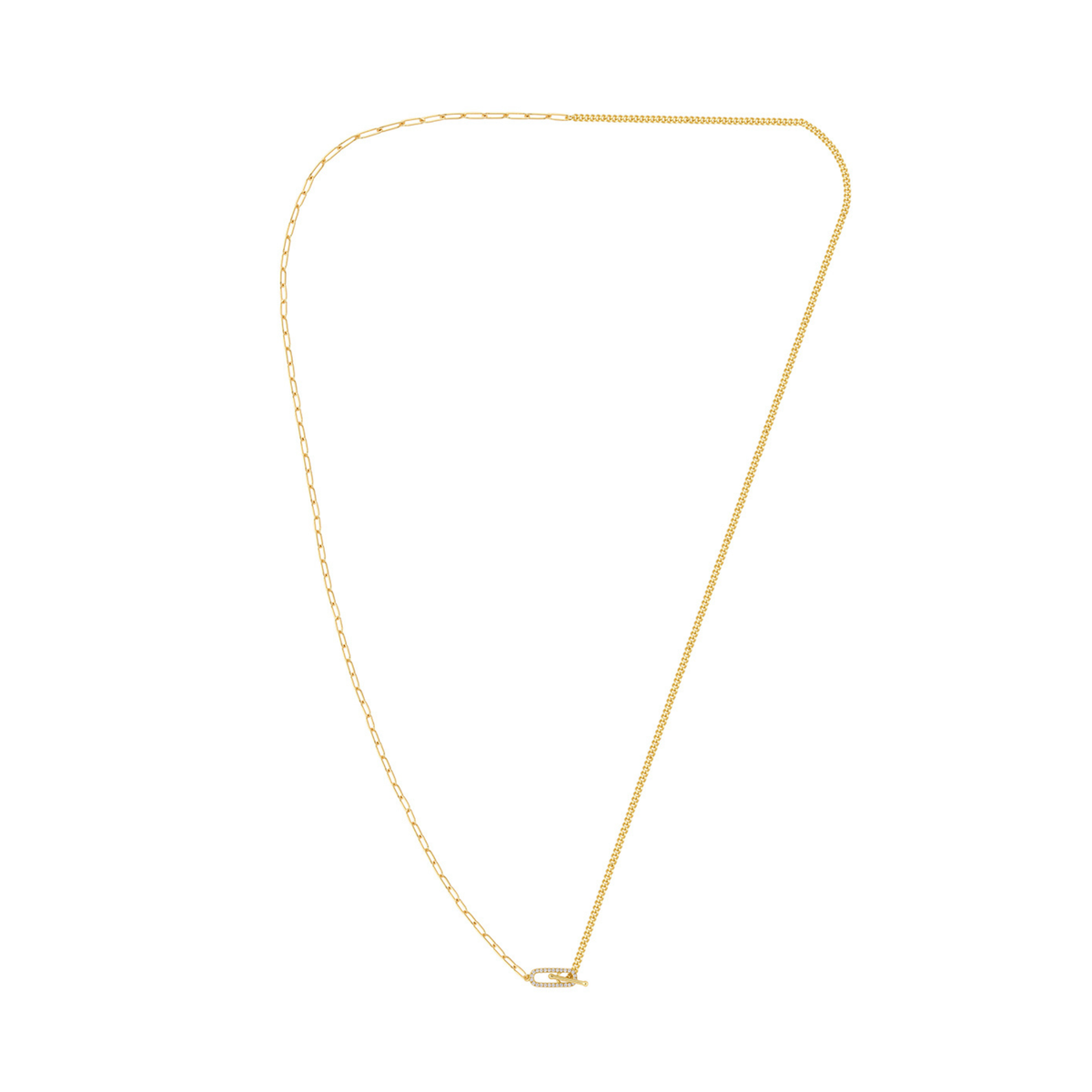 GEORGINI Alchemy Paperclip Curb Fob Necklace