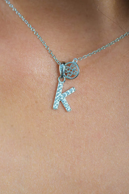 LUXURY LETTERS K INITIAL PENDANT SILVER