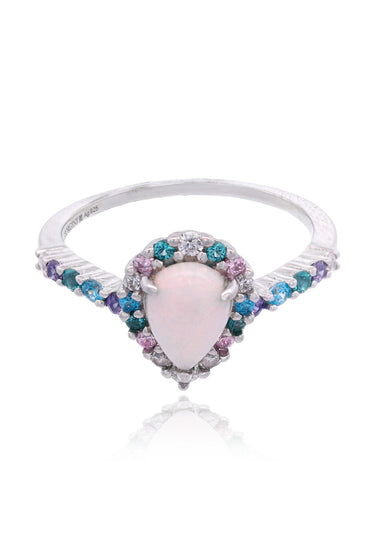GEORGINI Opal Glow Rozelle White Created Opal Ring