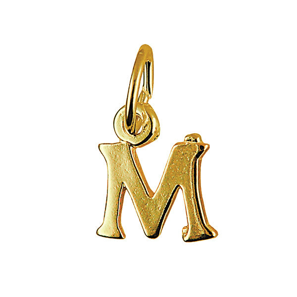 Block Initial Charm — M, 9kt Rose Gold