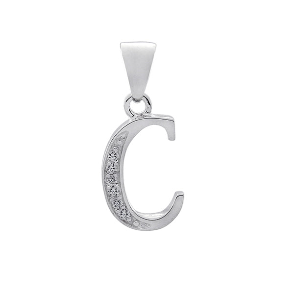 Initial C with White Cz’s Charm