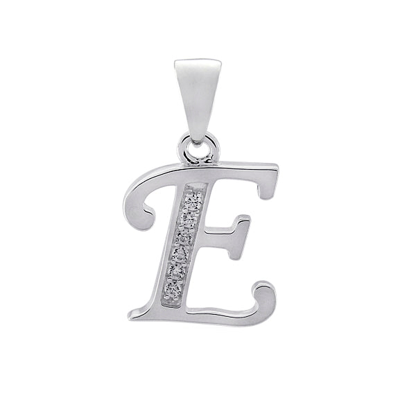 Initial E with White Cz’s Charm