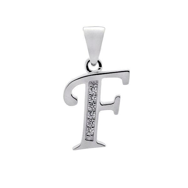 Initial F with White Cz’s Charm
